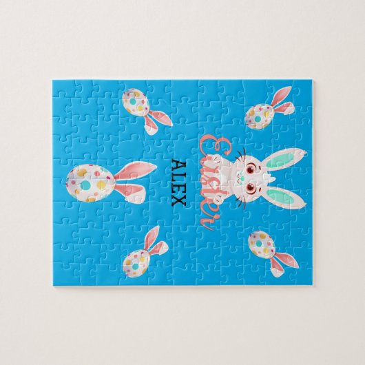 "EASTER" BUNNY PUZZLE MIT SPEZIELTEN EIERN & NAMEN (Horizontal)