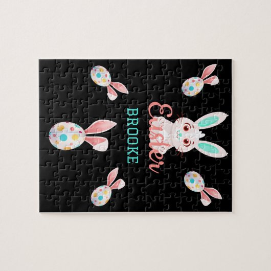 "EASTER" BUNNY PUZZLE MIT SPEZIELTEN EIERN & NAMEN (Horizontal)