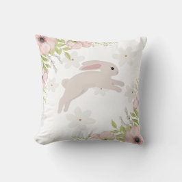 Easter Bunny Rabbit Pink Flowers Kissen