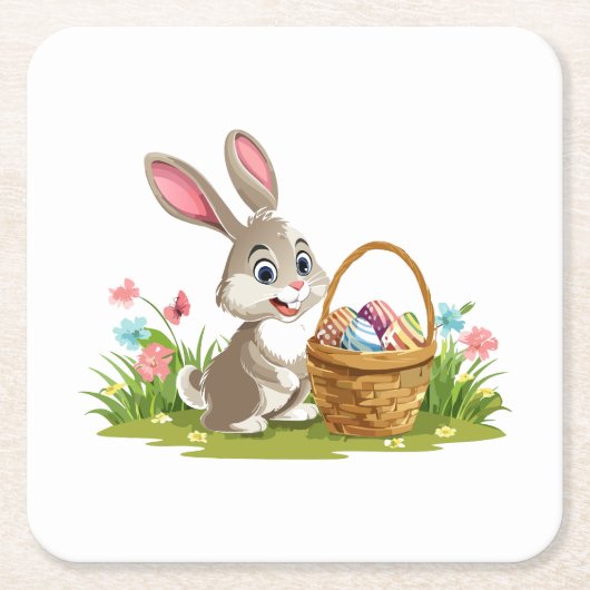 Easter bunny rechteckiger pappuntersetzer (Vorderseite)