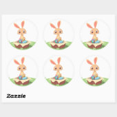 EASTER BUNNY RUNDER AUFKLEBER (Blatt)