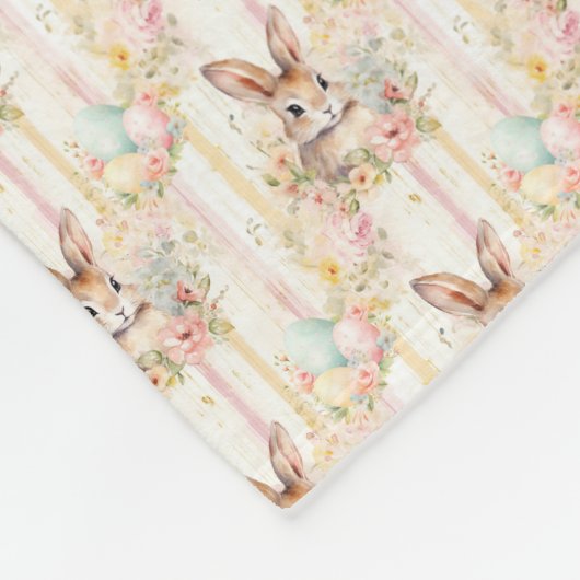 Easter Bunny Seamless Fabric – Pastel Cute Rabbit  Fleecedecke (Ecke)