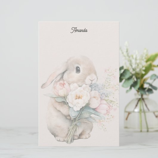 Easter Bunny Stationery Briefpapier (Stehend Vorderseite)