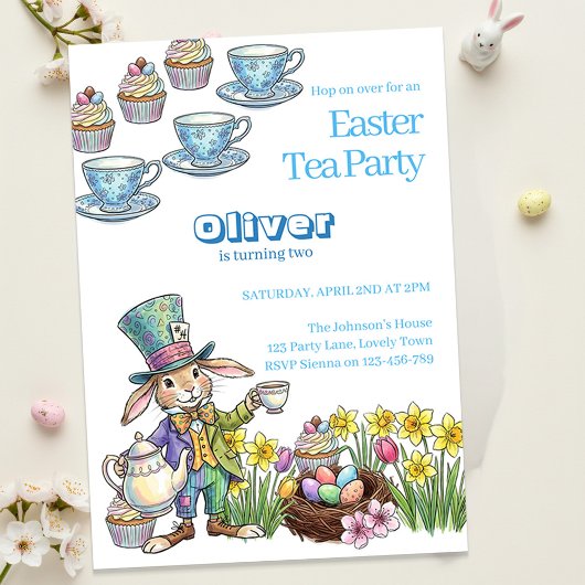 Easter Bunny Tea Party Any Age Childrens Birthday  Einladung