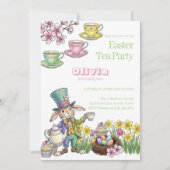 Easter Bunny Tea Party Any Age Kids Birthday Einladung (Vorderseite)