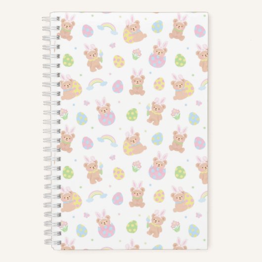 Easter Bunny Teddy Bear White Notizblock (Vorderseite)