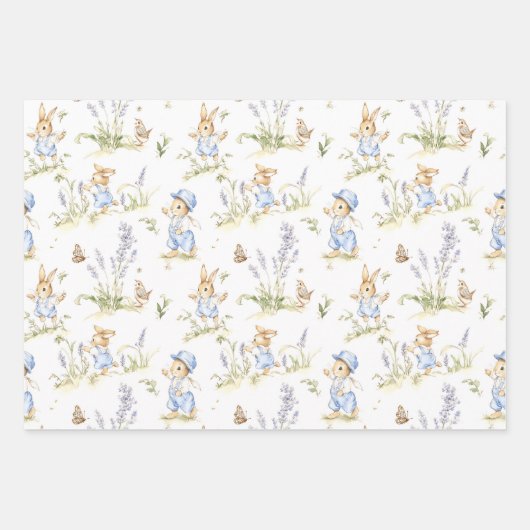Easter Bunny Vintage Rabbit Geschenkpapier Set (Vorderseite 2)