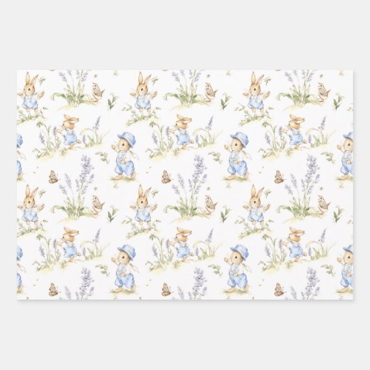 Easter Bunny Vintage Rabbit  Geschenkpapier Set (Vorderseite)