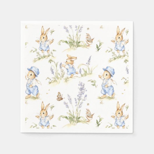 Easter Bunny Vintage Rabbit Paper Serviette (Vorderseite)