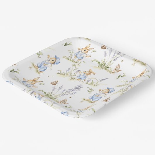 Easter Bunny Vintage Rabbit Pappteller (Gewinkelt)