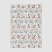 Easter Bunny Watercolor Floral Spring Seidenpapier (Vorderseite)
