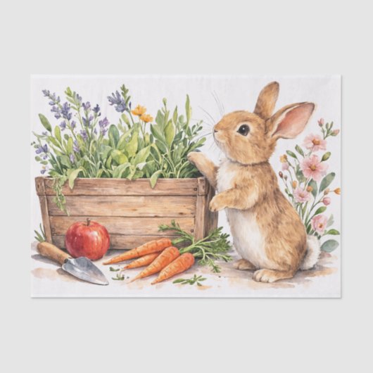 Easter Bunny Watercolor Tissue Paper Design Seidenpapier (Vorderseite)