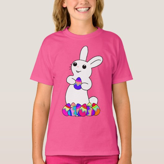 Easter Bunny with Colored Egg T-Shirt (Vorderseite)