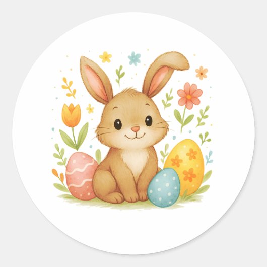 Easter Bunny with Eggs Sticker (Vorderseite)
