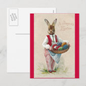 Easter Bunny with Feiertagspostkarte (Vorne/Hinten)
