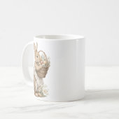 Easter bunny with flowers and Easter eggs Kaffeetasse (Vorderseite Links)