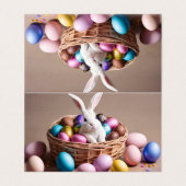 Easter bunny with his eggs. (Außenseite Aufgefaltet)