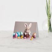 Easter bunny with his eggs. karte (Rückseite)