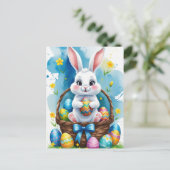 Easter Bunny with Postkarte (Stehend Vorderseite)