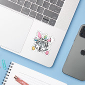 Easter Bunny Wolf Funny Easter Wolf Wild Forest Wo Aufkleber (Laptop mit iPhone)