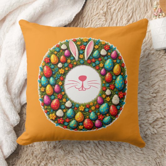 Easter Bunny Wreath – Cute Style almofada Kissen (Decke)