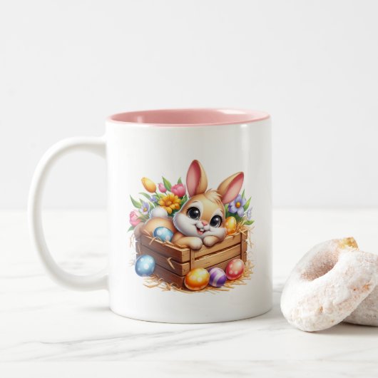 Easter Bunny  Zweifarbige Tasse (Mit Donut)
