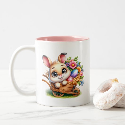 Easter Bunny  Zweifarbige Tasse (Mit Donut)