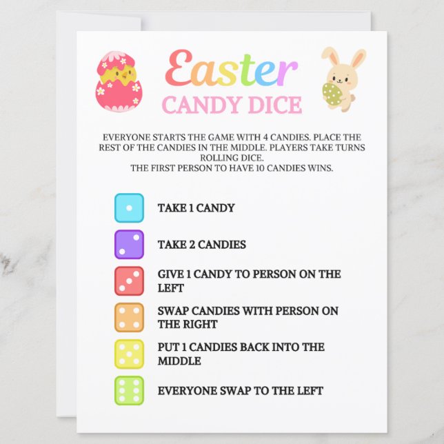 Easter Candy Dice Game (Vorderseite)
