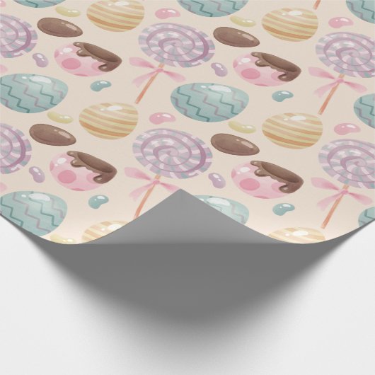 Easter Candy Ei Muster Wrapping Paper Geschenkpapier (Ecke)