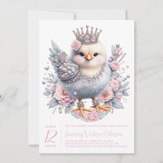 Easter Chick Baby Dusche Einladung (Vorderseite)