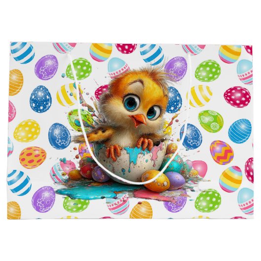 Easter Chick Egg Artist  Große Geschenktüte (Rückseite)