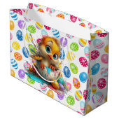Easter Chick Egg Artist  Große Geschenktüte (Rückseite Schrägansicht)