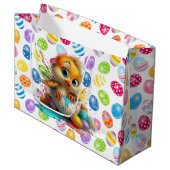 Easter Chick Egg Artist  Große Geschenktüte (Vorderseite Schrägansicht)