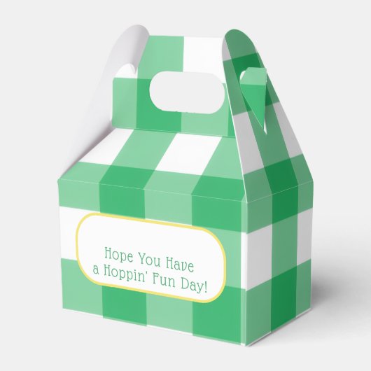 EASTER Chick Eggs and bold green check  Geschenkschachtel (Rückseite)