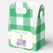 EASTER Chick Eggs and bold green check  Geschenkschachtel (Geöffnet)