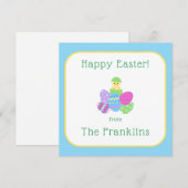 EASTER Chick Eggs and Bright Blue  Mitteilungskarte (Vorne/Hinten)