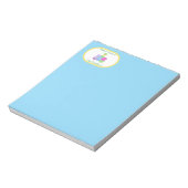 EASTER Chick Eggs and Bright Blue Paper Notizblock (Rotiert)