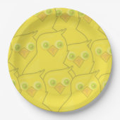 Easter Chickens Bright Yellow Cartoon Pattern Pappteller (Vorderseite)