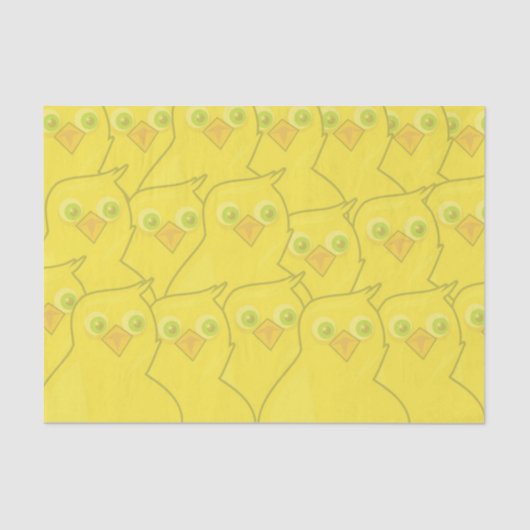 Easter Chickens Bright Yellow Cartoon Pattern Seidenpapier (Vorderseite)