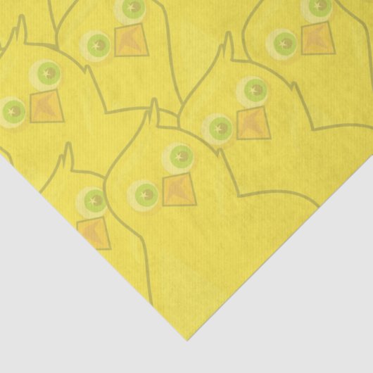 Easter Chickens Bright Yellow Cartoon Pattern Seidenpapier (Ausschnitt)