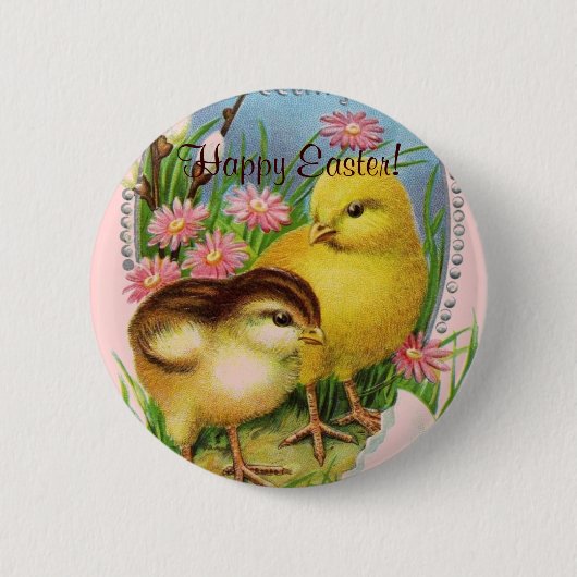 Easter Chicks - Happy Easter! Kiefer Button (Vorderseite)