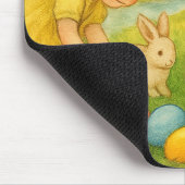 Easter Children and Bunny rabbits Mousepad (Ecke)