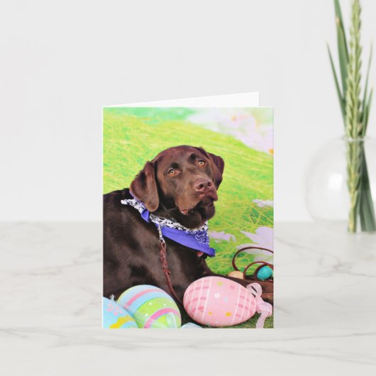 Easter - Chocolate Labrador - Hershey Feiertagskarte (Vorderseite)