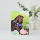 Easter - Chocolate Labrador - Hershey Feiertagspostkarte (Stehend Vorderseite)