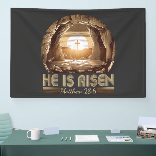 Easter Christian He is Risen Jesus  Banner (Messe)