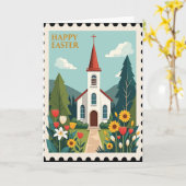 Easter Church Scene Greeting Card Karte (Gelbe Blume)