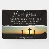 Easter Church Service Banner for Outdoor Use (Horizontal)