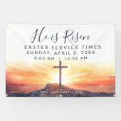Easter Church Service Banner for Outdoor Use (Horizontal)