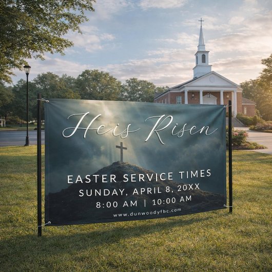 Easter Church Service Banner for Outdoor Use