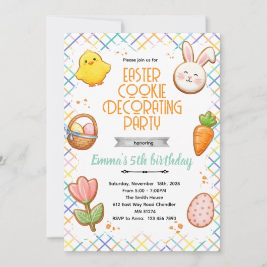 Easter Cookie Decorating Party Invitation Einladung (Vorderseite)